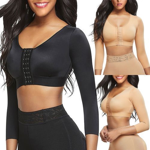 Fashion Women's Shapewear Tops Wear Your Own Bra Long Sleeve Slim Crop Top  Body Arm Shape Slimming Underwear