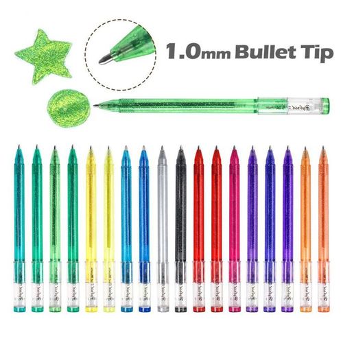 18pcs Glitter Pen, Colored Gel Glitter Pen Set, Glitter Gel Pens For Kids, Glitter  Gel Pens For Adult Coloring Book, Glitter Gel Pens Colored Fine Tip,  Colored Gel Pen For Note Taking