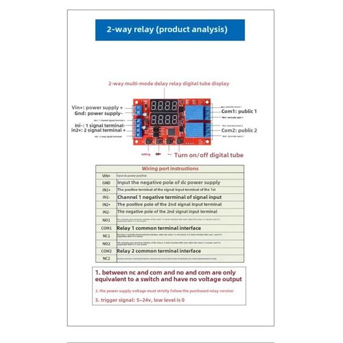 Generic Delay time relay module 5V12V24V timing programmable optocoupler isolation pulse cycle power-off trigger - image 2