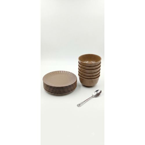 Generic Big 12 Pieces Unbreakable Flat And Soup Plates With Free Spoon - image 3