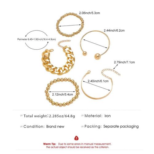 Babest Choice 5-Piece Stackable Bracelet & Bangle Set – Mixed Multi-Style Layered Jewelry for Women - image 2