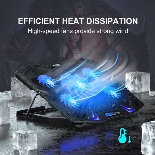 TopMate C5 12-15.6 Inch Gaming Laptop Cooler Cooling Pad