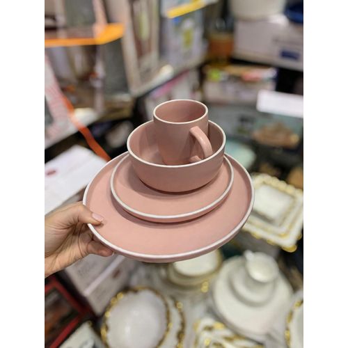 Generic 16pcs Ceramic Pink Dinnerset
