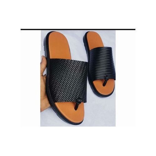 Mens Cover Pam Slippers With Toe - Black/brown