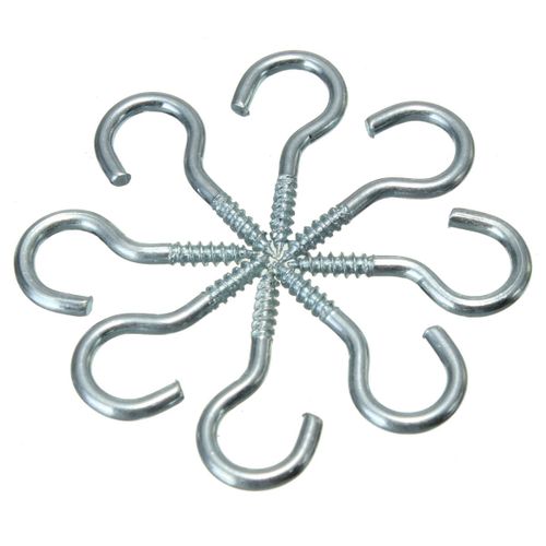 Generic 50x Zinc Plated Metal Screw Hooks Rings Hanger For Hanging