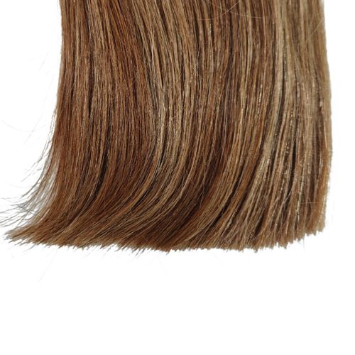 product_image_name-Noble-Human Natural Color P27/30 Gold Brown DD 8" 8" 10" Straight Double Drawn Hair Extension Black Pearl Nature Hair Full Head Hair Bundles For Women-4