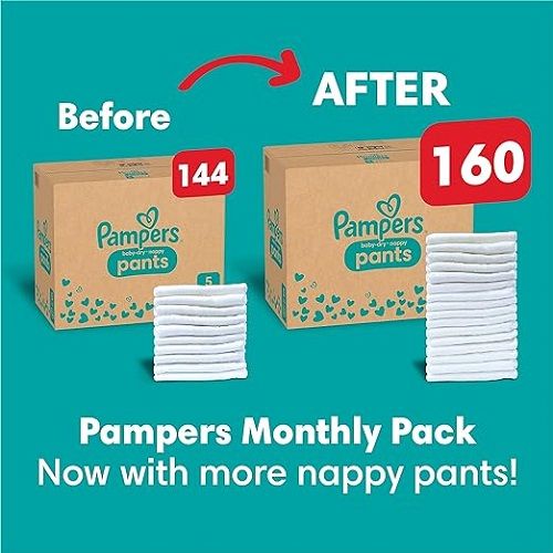 Pampers Baby-Dry Nappy Pants Size 5 12-17kg Jumbo Pack