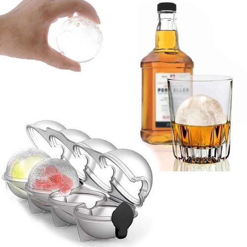 4 Cavity Whiskey Ice Cube Maker Mold Sphere Mould Kitchen Tool