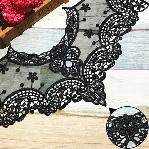 Fashion style Embroidery Black Applique Lace Collar Sewing Lace