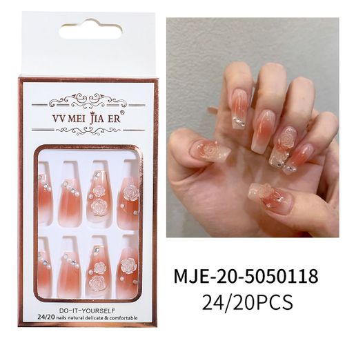 100P Affordable Transparent Classic French False Nails Full Artificial Nails  Tips Fake Nails Set For Home Office Faux Ongles