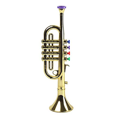 Generic Kids Toy Trumpet Horn Wind Instrument With 4 Colored Keys