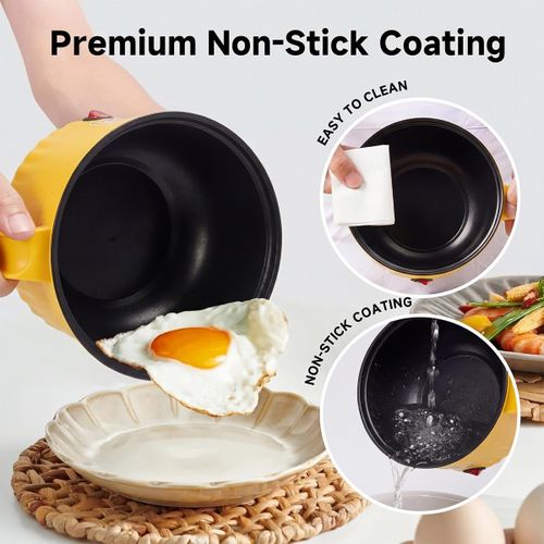 Generic 2L Electric Hot Pot with Steamer, Non-Stick Multi-Function Rice Cooker, Dual Layer Mini Pot for Noodles, Soup & Eggs - image 4