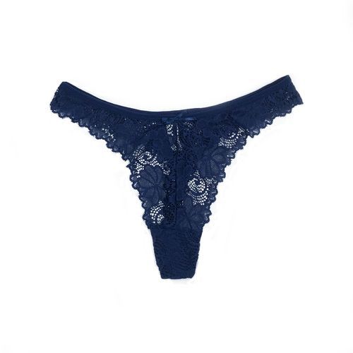 Fashion Lace Thong Women Lace Low Waist Panties Sexy Transparent Underwear  Ladies Briefs Lingere Panty Underware Womens Lingerie(#B-Blue)