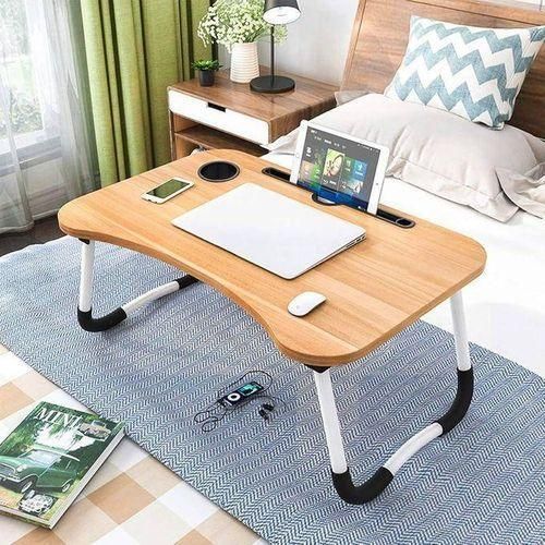 Generic Adjustable Foldable Laptop & Bed Side Table- BLACK - image 3