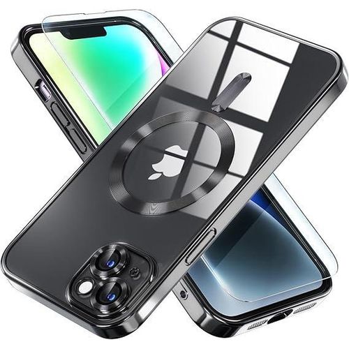 product_image_name-Fashion Case-iPhone 14 Pro Max MagSafe transparent Case with Camera Lens Protector (Black)-1