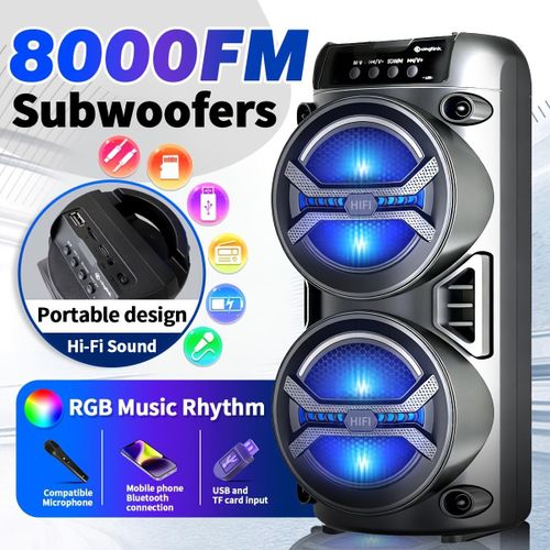 Generic RGB LED Wireless Bluetooth Subwoofer Speaker with Remote Control and Microphone