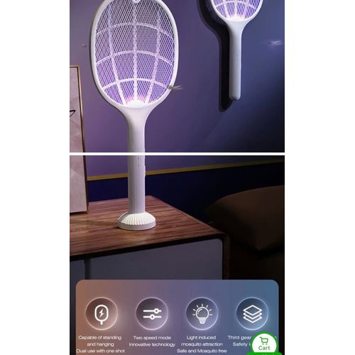 product_image_name-Generic-Mosquito Killer - 2 in 1 Electric Fly Swatter & UV Light Lamp with 3 Layer Safety Net - Mosquito Net & Bat, Indoor & Outdoor Bug Zapper, Wireless Pest Control for home, Camping, Garden, Hands-Free Operation, Mosquito & Fly Killer.-5