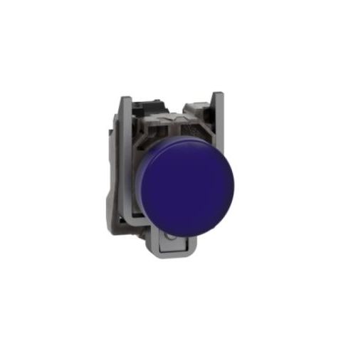 product_image_name-Schneider-Ø22, plain lens with integral LED, Pilot light, metal, blue 230...240 VAC-1