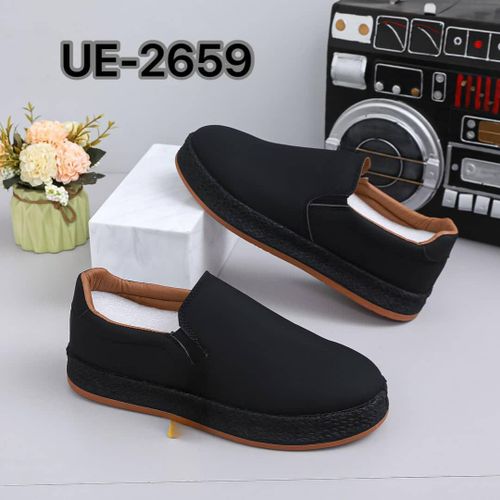 Fashion Black Sole Clarks Men Slip-on Sneakers