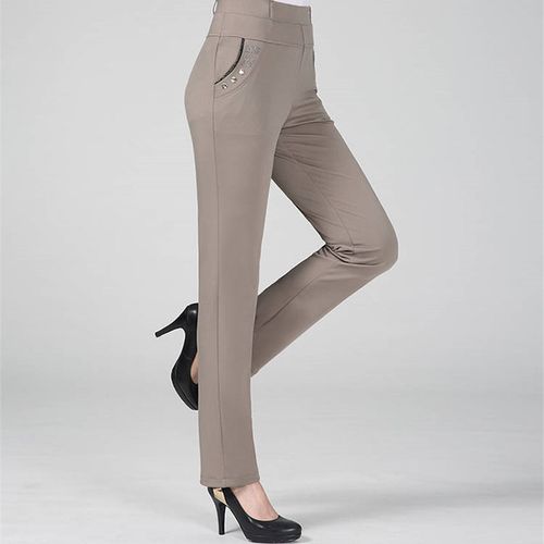 Fashion （Light Khaki）New Spring Autumn Women Trousers Straight