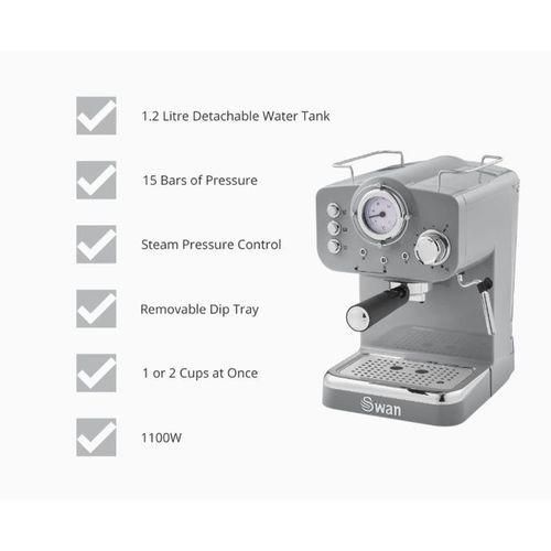 Swan Pump Espresso Coffee Machine With Milk Frother - image 3