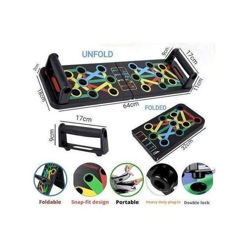 Generic Foldable Push Up Board Rack Multi-Function Workout Fitness Exercise Pushup Stand with Handles for Home Gym Training - image 2