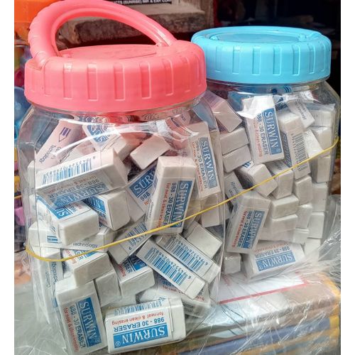 Generic 60 X 2 Plastic Container Pencil Erasers, Artists