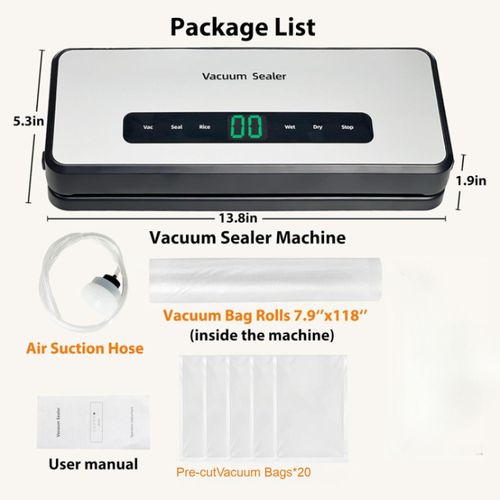 product_image_name-YUUIKLLE-Vacuum Sealer Machine Built-in Bag Roll Storage and Cutter,Fast-Compact Food Sealer,Multi-Functional Food Vacuum Saver&Wide Seal,With1 Bag Roll&20pcs Pre-cut Bags-5