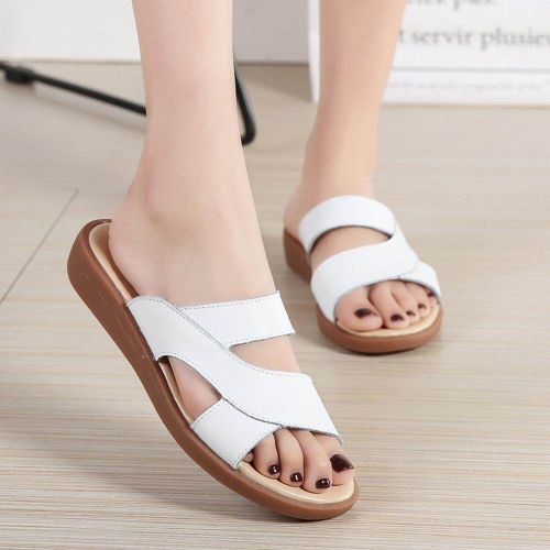 Fyou Women's Sandals Flat Female Sandals Belt Buckle Sandals Casual Roman  Sandals White : Amazon.in: Shoes & Handbags