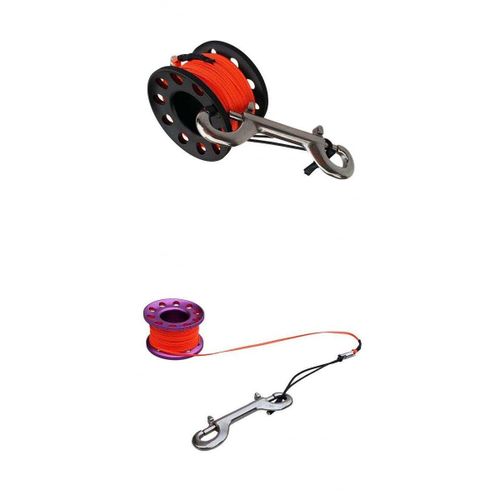 Generic 2 Pack Aluminum Alloy Diver Reel Clip Black+Purple