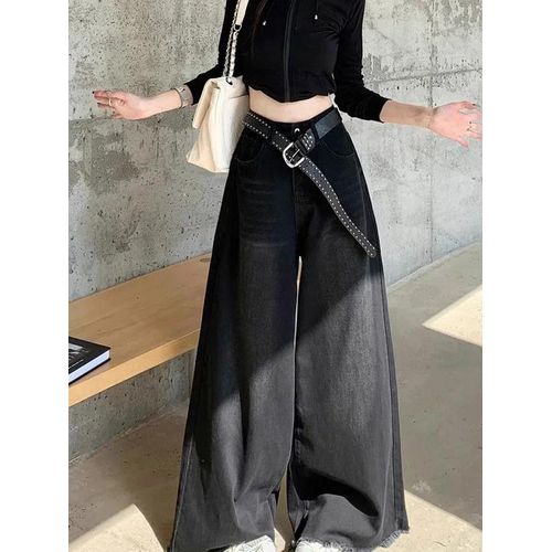 product_image_name-Generic-Hot Girl Baggy Jeans Femenina Y2k Street vintage Washed To Make Old Fried Straight Wide-Leg Denim Pants For Women-2