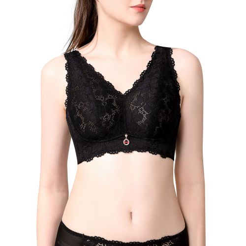 Generic Women Lace Bra See Through No Underwire Thin Plus Size