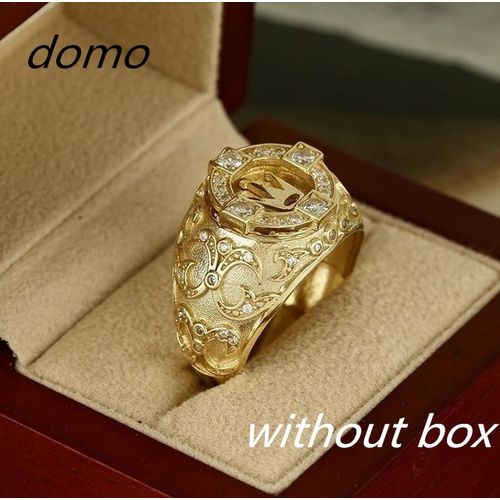 Fashion Ins Hot Innovative Gold Crown Diamond Men's Ring