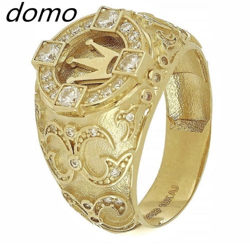 Fashion Ins Hot Innovative Gold Crown Diamond Men's Ring - image 2
