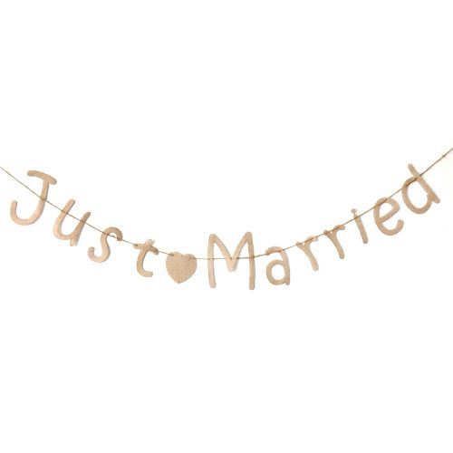 Banner Just Married Jute