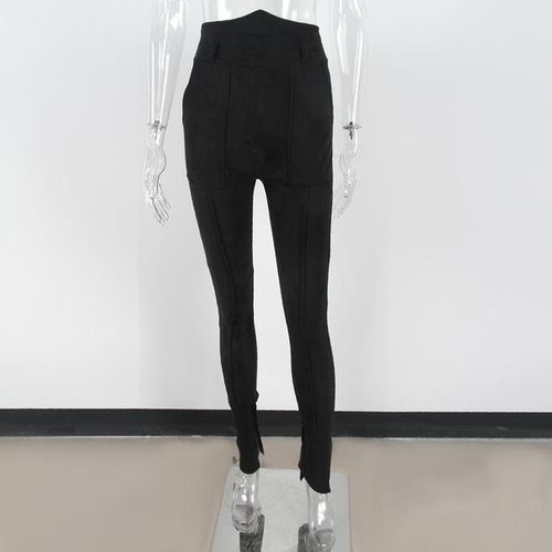 Fashion Xllais Thick Suede Winter Pants Women Sexy Pocket Trousers