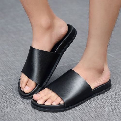 Fashion Male Leather Palm Slippers.