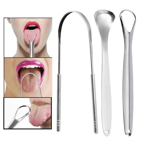 Generic Tongue Cleaner Tongue Scraper Set (1 Plastic And 1 Metal))