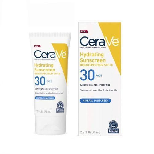 Cerave Essential Face Hydrating Sunscreen Broad Spectrum SPF 30 2.5 Oz