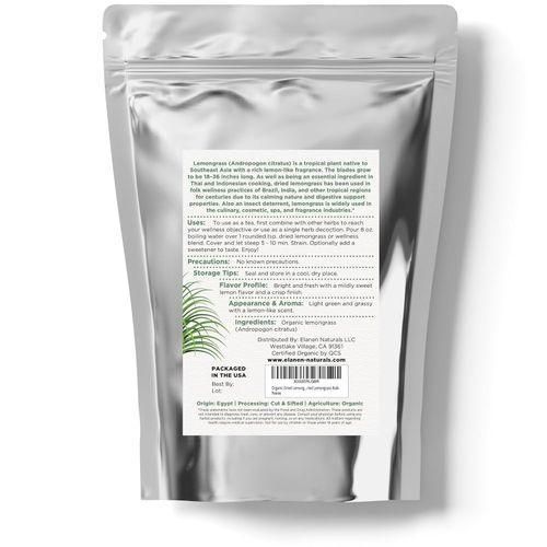 product_image_name-ELANEN naturals-Lemongrass, USDA Certified Organic, Cut & Sifted 4oz 113g-4