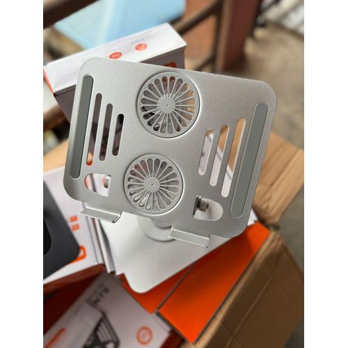 Generic Aluminum Rotating Laptop Stand 360 with Cooling Fans, Riser Holder Notebook Stand