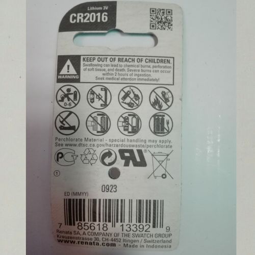 product_image_name-Renata-Cr 2016 3Volts Lithium Cell Battery-2