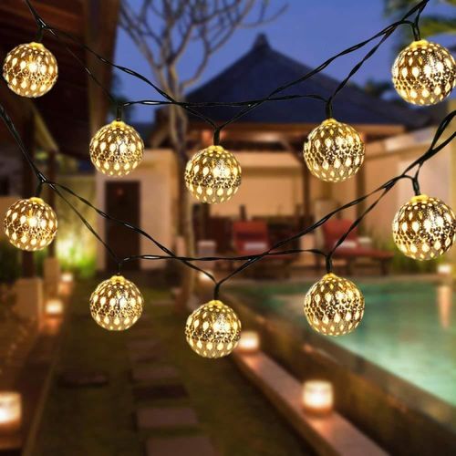 Generic Ironwork Hollow Small Ball Outdoor LED Light String With