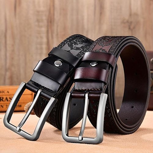 product_image_name-Ozy & Ozera-Dinisiton 2 in 1 Mens Cow Leather Belt Brown and Black-1