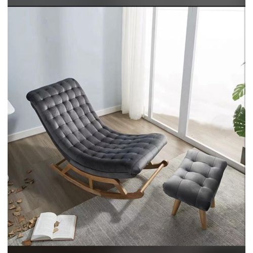 Generic Modern Luxury Rocking Lounge Chair with Ottoman (Footstool)