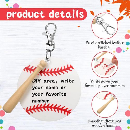 Generic Baseball Acrylic Keychain Blank Kit 12 Acrylic Lanks 12