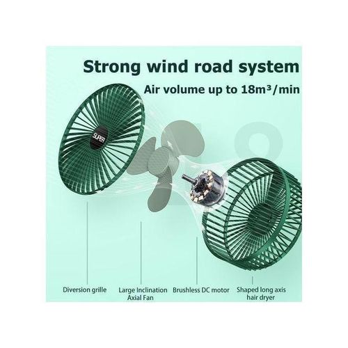 product_image_name-Generic-Portable USB Folding Fan - Rechargeable Standing - 2000mAh - 3 Speeds - Green-3