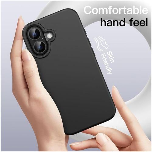 product_image_name-Generic-iPhone 16 Silicone Phone Case & Pouch With Camera Protection - Scratch Resistance, Shockproof Protective Case - ( Black )-2