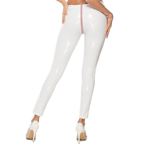 Fashion Women Bodysuit Zipper Leggings Latex Rubber Pants Skinny Jeggings  Hot Pants