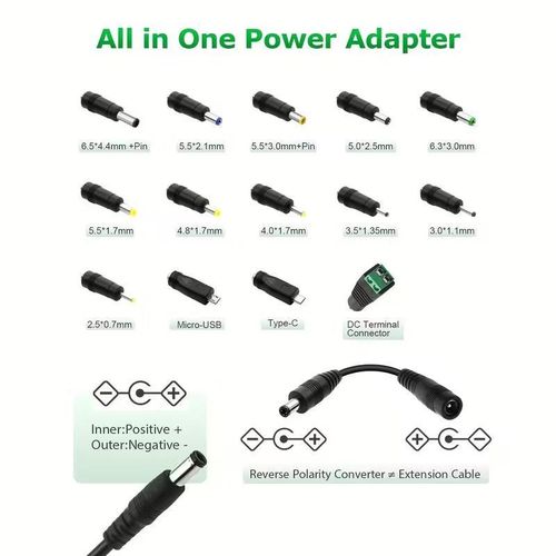 product_image_name-Generic-Power adapter with multiple interfaces, multi-functional laptop charger with adjustable universal interface-4
